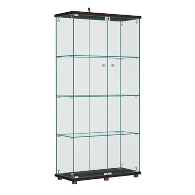 Dovelina Glass Display Cabinet Clear Storage Cabinet with Lock - 64.5" × 32"