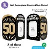 Big Dot of Happiness 50th Birthday Photo Holder Centerpieces, 4x6 Picture Display Box, Black & Gold Table Decoration for Adult Birthday Decor, 8 Count - 3 of 4