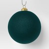 9ct 80mm Christmas Flocked Ball Ornament Set Dark Green - Wondershop™ - 4 of 4