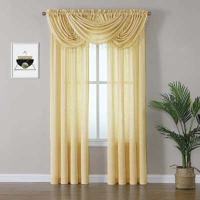 Kate Aurora Living 5 Piece Rod Pocket Sheer Window Curtains & Valances Set