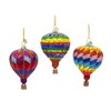 Kurt Adler Noble Gems Glass Ornaments for Christmas Tree, Hot Air Balloons, Assorted (Pack of 3) - 2 of 4