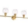 Elegant Lighting Collier 3 light Brass and Clear glass Wall sconce - 4 of 4
