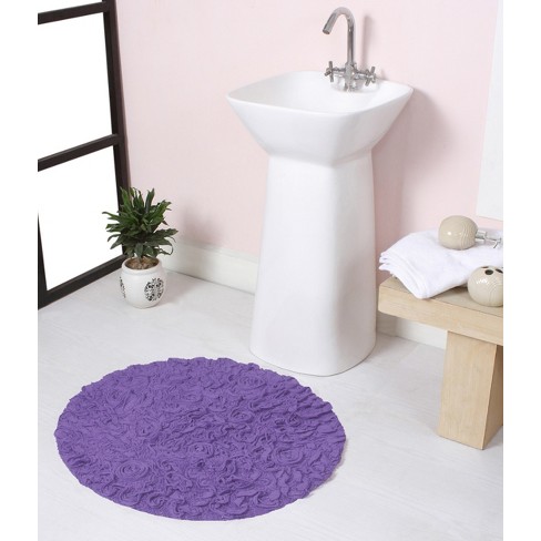 Home Weavers Inc Allure Collection Purple Cotton 5-Piece Bath Rug Set