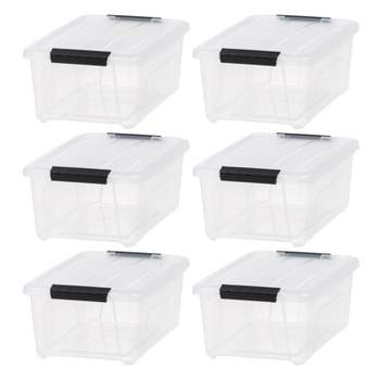 IRIS Plastic Storage Bins With Lids and Latching Buckles