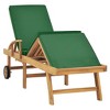 vidaXL Sun Lounger with Cushion Solid Teak Wood Green - 2 of 4