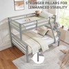 Twin over Full Bunk Bed with Thick Posts,Wooden Bunk Bed with High Guardrail ,No Box Spring Needed,Natural - 4 of 4