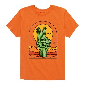 Boys' - Instant Message - Cactus Peace Sign Short Sleeve Graphic T-Shirt - 1 of 4