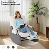 Rocking Chair with Adjustable Backrest & Footrest, Modern Upholstered Plush Seating Glider Recliner Chair with High Backrest and Side Pocket - 2 of 4