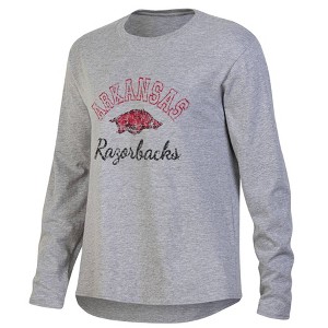 NCAA Arkansas Razorbacks Women's Gray Long Sleeve T-Shirt - 1 of 3