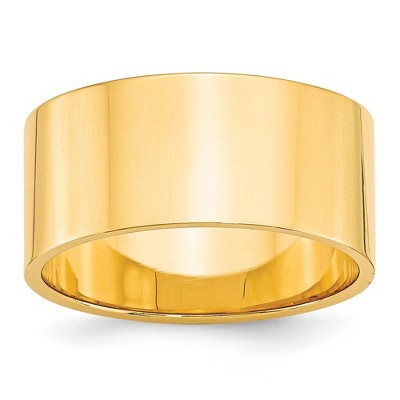 Black Bow Jewelry 10mm 10K White or Yellow Gold Lightweight Flat Standard Fit Band