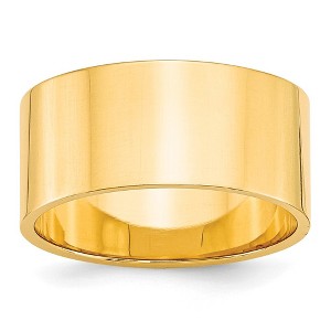 Black Bow Jewelry 10mm 10K White or Yellow Gold Lightweight Flat Standard Fit Band - 1 of 4