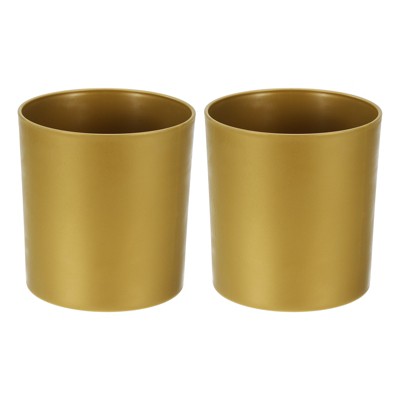 Unique Bargains Plastic Lightweight Modern Design Plant Pot Round 2 Pcs