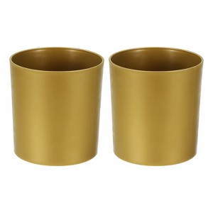 Unique Bargains Plastic Lightweight Modern Design Plant Pot Round 2 Pcs - 1 of 4