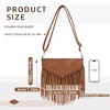Fringe Crossbody Purse for Women, PU Leather Tassel Hobo Bag Envelope - 2 of 4