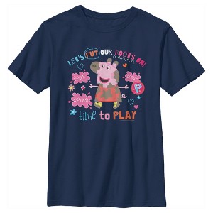 Boy's Peppa Pig Let's Put our Boots on Time to Play T-Shirt - 1 of 4