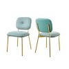 Modern Armless Dining Chairs Set of 2, White Upholstered Accent Chairs with Padded Seat and Black Metal Legs for Kitchen or Dining Room-Maison Boucle - 4 of 4