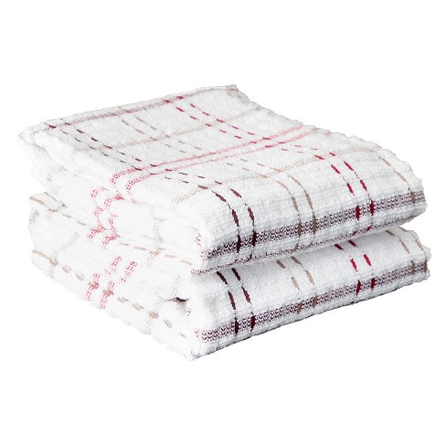 T-fal Textiles Striped 100% Terry Cotton Oversized Waffle Kitchen Towel  (16-Inch by 28-Inch) - John Ritzenthaler Company