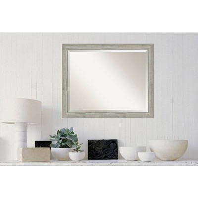 Dove Graywash Rectangular Wood Bathroom Vanity Mirror