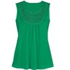 Collections Etc Stylish Crochet Trim Easy-Fit Sleeveless Top - 3 of 4