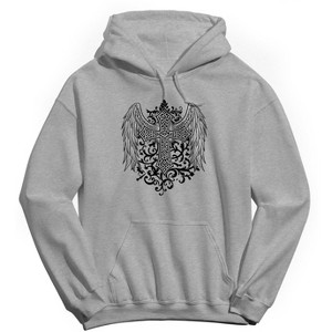 Rerun Island Men's Winged Cross Long Sleeve Graphic Cotton Sweatshirt Hoodie - 1 of 4
