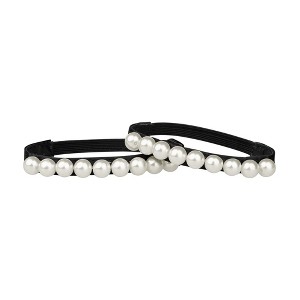 Allegra K Women Shoe Strap Belt Band with Pearls Elastic Shoe Strap 2 Pairs - 1 of 4