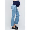 PinkBlush Light Blue Raw Edge Crop Maternity Jeans - 3 of 4