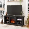 Tangkula 58" TV Stand with 18" Electric Fireplace Heater 3-Adjustable Shelves for 65" TV - 2 of 4