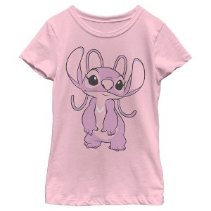 Girl's Lilo & Stitch Angel Large Portrait T-Shirt - 1 of 4