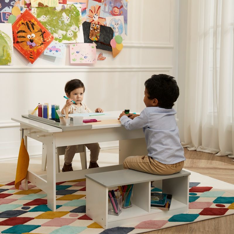 Fantasy Fields - Little Artist Monet Play Art Table Kids Furniture - White/Gray, 2 of 13