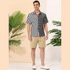 Lars Amadeus Men's Summer Stripe Polka Dots Short Sleeves Button Patchwork Hawaiian Shirt - 4 of 4
