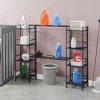 Breighton Home 44.75" Xtra Storage 4 Tier Folding Metal Shelves with Set of 2 Deluxe Extension Shelves in Black - 2 of 4