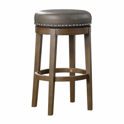 NicBex Set of 2 Bar Stools for Kitchen Island,Counter Bar Stools with Solid Wood Frame,Bar Chairs for Dining Rooms,Kitchens Islands,Brown Gray