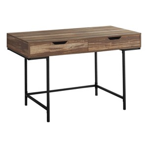 Monarch Specialties Computer Desk Home Office Laptop Storage Drawers 48InchL Work Metal Laminate Brown Black Contemporary Modern - 1 of 4