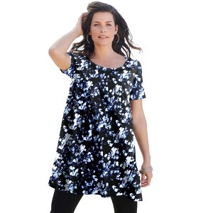 Roaman's Women's Plus Size Ultimate Scoopneck Swing Tunic - 1 of 4