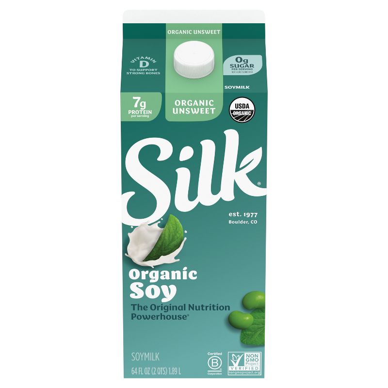 Silk Organic Unsweetened Soy Milk - 0.5gal, 3 of 9