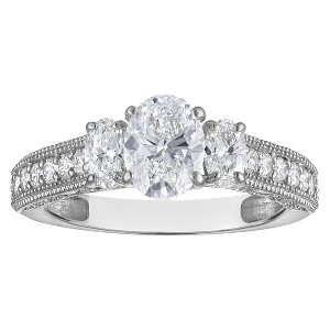 Naturalux 14K Gold 3-stone 2 cttw Lab Grown Diamond Ring - 1 of 4