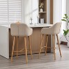 KWPZQEB Counter Height Bar Stools Set of 2, Modern Counter Stools with Backrest and Footrest, Upholstered Barstools for Kitchen Island - 4 of 4