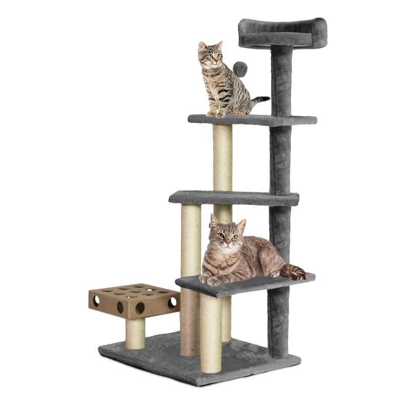 FurHaven Cat Furniture Play Stairs with Cat-IQ Busy Box Cat Tree, 1 of 5