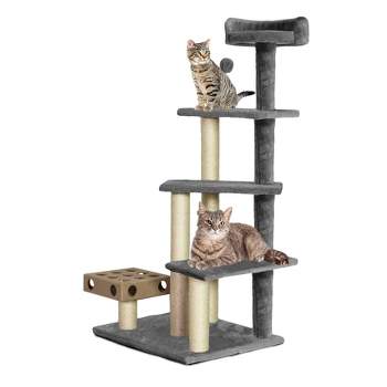 FurHaven Cat Furniture Play Stairs with Cat-IQ Busy Box Cat Tree