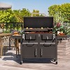 EROMMY 37.8" Dual Zone Charcoal Bbq Grill With Adjustable Charcoal Trays And 2 Foldable Side Table - 2 of 4