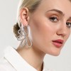 SOHI Women's Metallic Silver The Semi-Flora Drop Earrings - 3 of 4