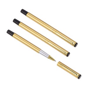 Unique Bargains Business Office Metal Smooth Writing Black Ink Ballpoint Pens 3 Pcs - 1 of 4