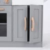 Kids Kitchen Playset - Wooden Chef Pretend Set with 20 PCS Accessories, Realistic Lights & Sounds, Ice Maker, Chalkboard, Gray - 4 of 4