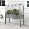 Tangkula Raised Garden Bed with Greenhouse Waterproof Sun-Protective Green Hot House - 3 of 4