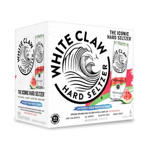 White Claw Watermelon Hard Seltzer - 6pk/12 fl oz Slim Cans - 1 of 4