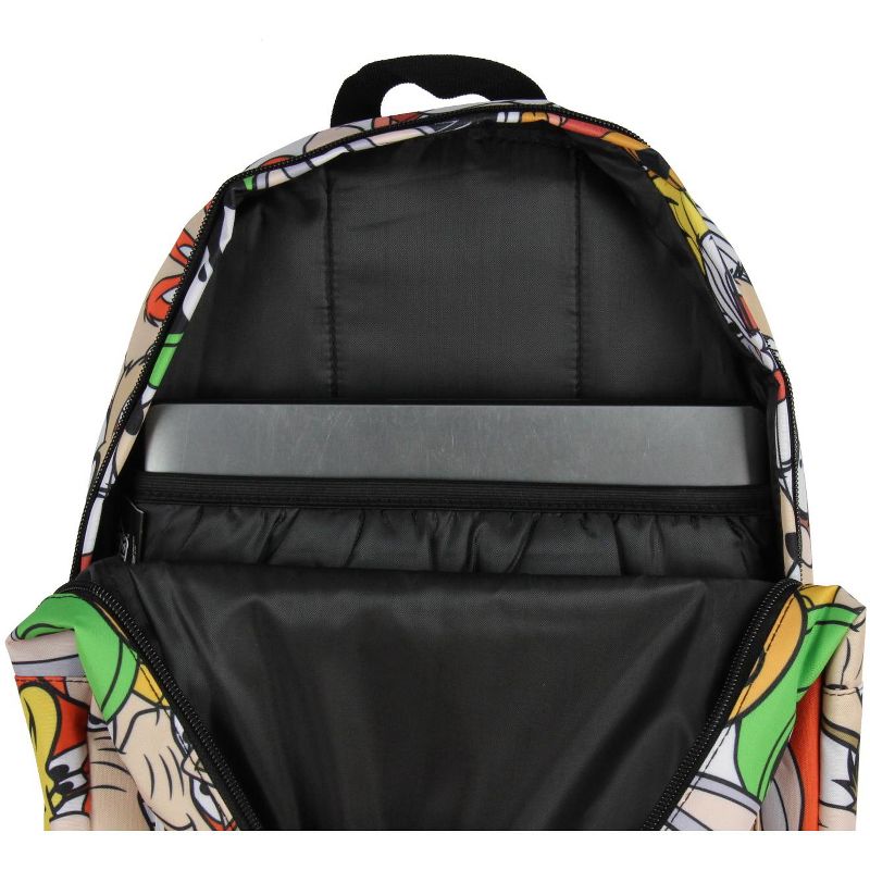 Looney Tunes Cartoon Character Faces Allover Print School Travel Laptop Backpack Multicoloured, 3 of 4