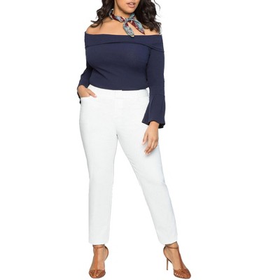 ELOQUII Women's Plus Size Kady Fit Double-Weave Pant