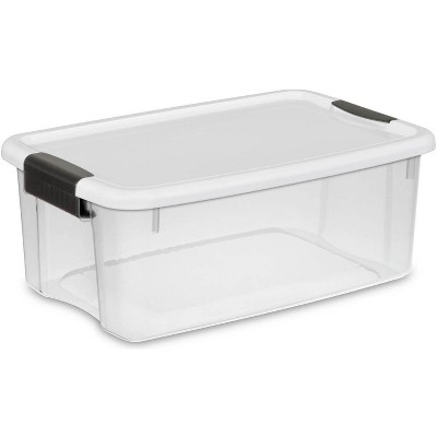 Sterilite 18 Quart Clear View Durable Plastic Stacking Storage Container Box with Latching Lid for At Home Organization, 30 Pack