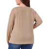 Agnes Orinda Women's Plus Size Crew Neck Pleated Long Sleeve Casual Tunic Tops - 4 of 4