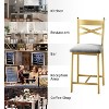 Bar Stools Set of 2/4, 16" Wide Seat Cushion, X Flat Iron Backrest, High Top Chairs with Footrest a Must for Home - 3 of 4